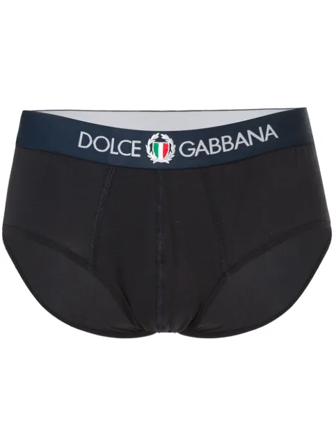 Dolce & Gabbana Brando logo-waistband briefs Blue M3C03JFUECG