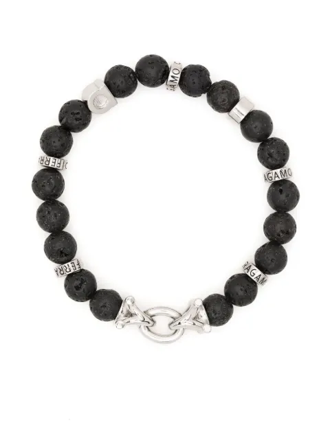 Ferragamo elasticated bracelet with Gancini (18cm) Black 717496