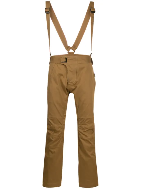 DSQUARED2 zip detail cargo trousers with suspenders Neutrals S71KB0205S39021