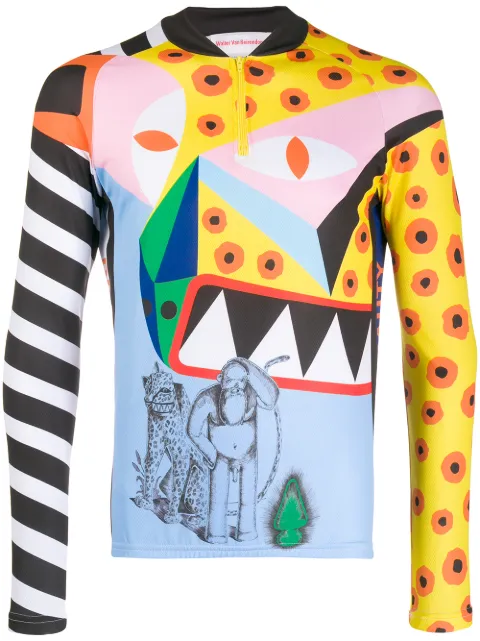 Walter Van Beirendonck Pre-Owned 2015/16's Explicit Beauty cycling longsleeved T-shirt Yellow WVBXHOL083