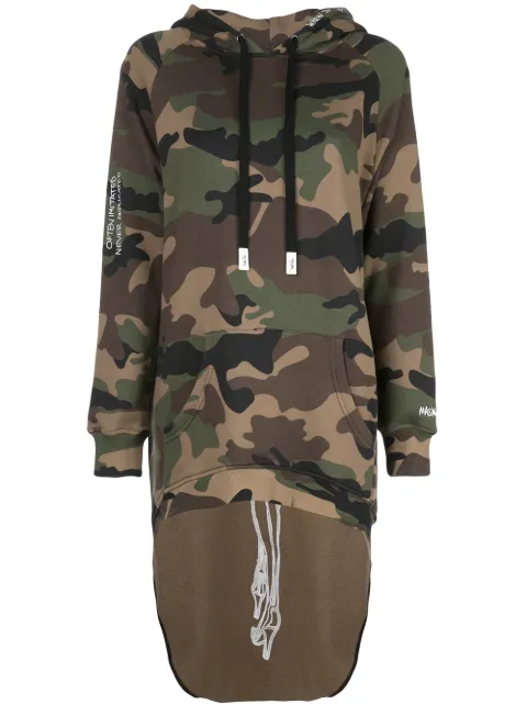 Haculla Pardon extended hoodie Green HAW08AIKH14
