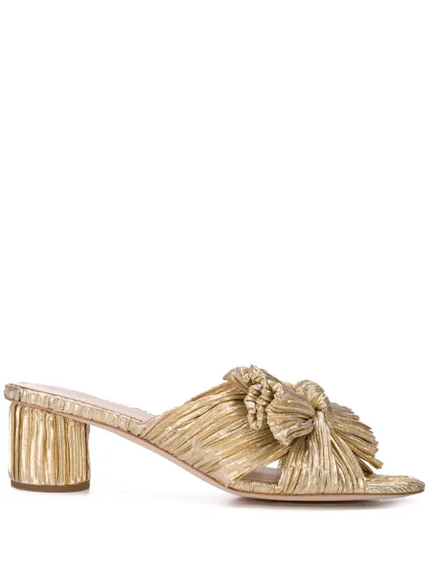 Loeffler Randall Emilia pleated knot sandals Gold EMILIAPLA