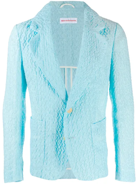 Walter Van Beirendonck Pre-Owned 2010 Wonder textured blazer Blue WVBXHOL047