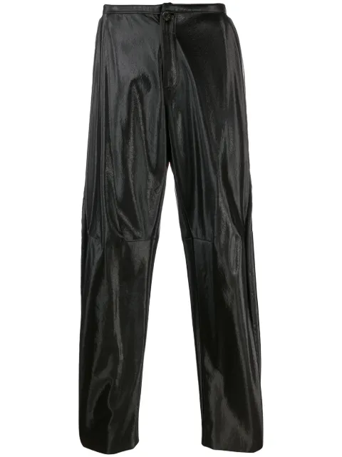 Walter Van Beirendonck Pre-Owned 2009/10's Glow faux leather trousers Black WVBXHOL045