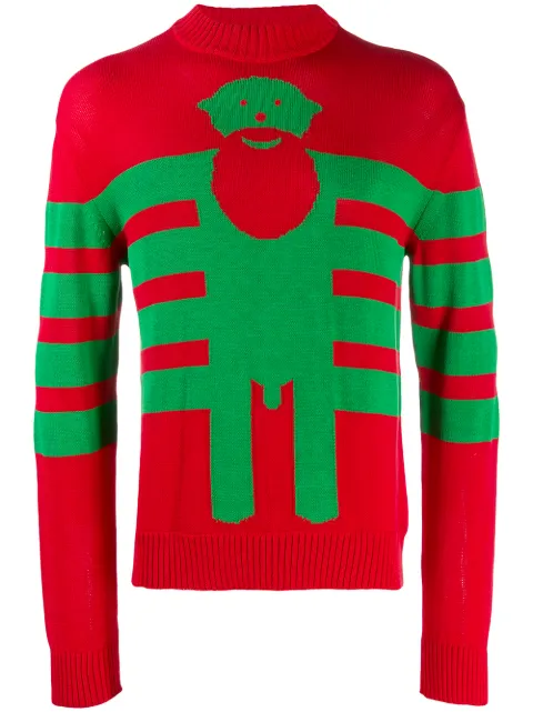 Walter Van Beirendonck Pre-Owned 2008 pre-owned knitted intarsia jumper Red WVBXHOL033