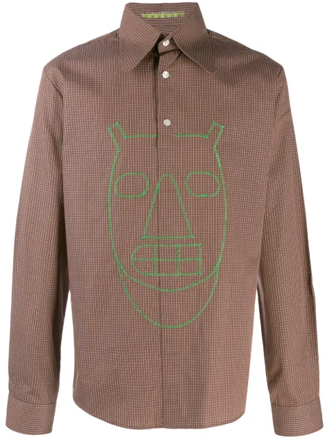 Walter Van Beirendonck Pre-Owned 2003/04's Pixidust checked shirt Brown WVBXHOL020