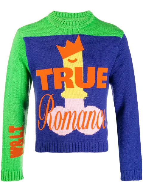 Walter Van Beirendonck Pre-Owned 1996/97's Wonderland True Romance jumper Blue WLTV162