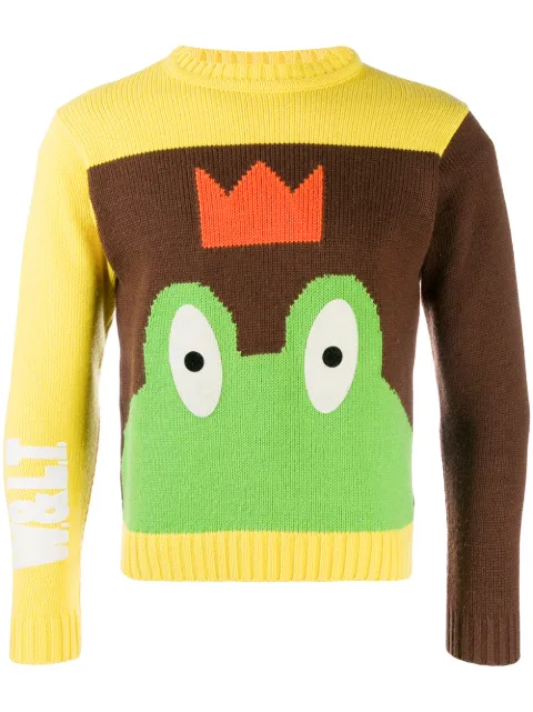 Walter Van Beirendonck Pre-Owned 1996/97s Wonderland intarsia frog jumper Yellow WLT220A