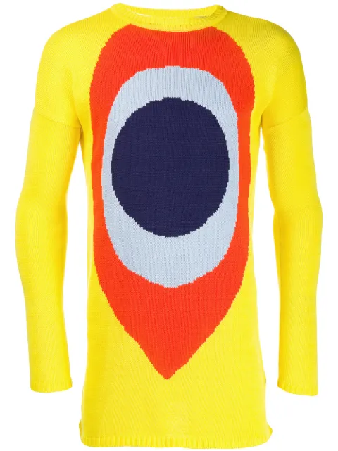 Walter Van Beirendonck Pre-Owned 1994/95's Les Peintures L'Espace L'Art block colour jumper Yellow WVBXHOL006