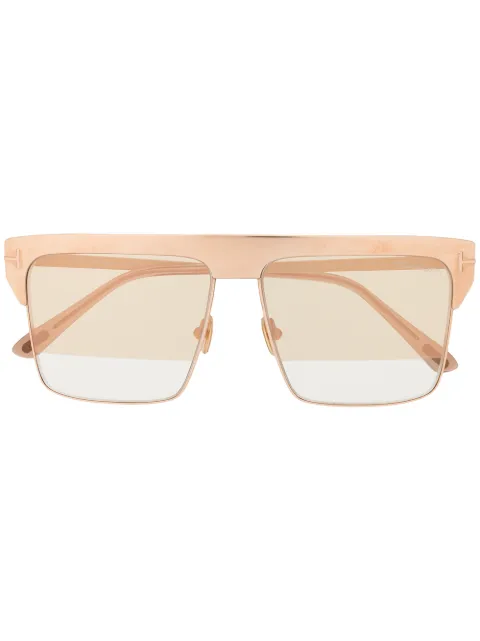 TOM FORD Eyewear square frame sunglasses Gold FT0706