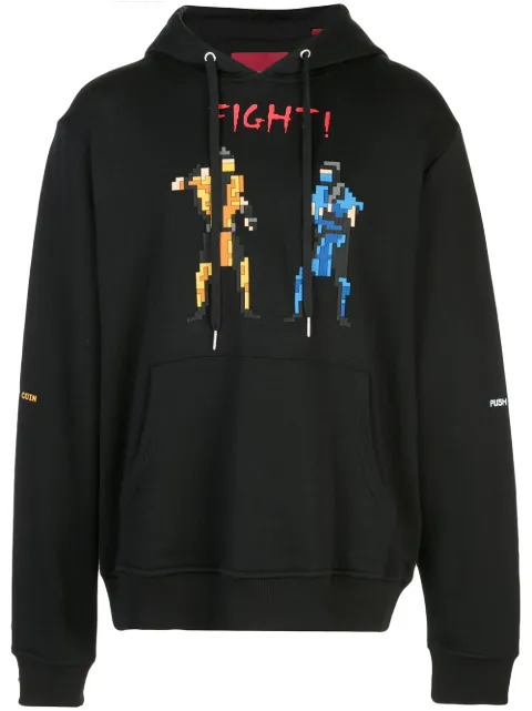 Mostly Heard Rarely Seen 8-Bit Fight! pixelated hoodie Black MHEB08AIKH68