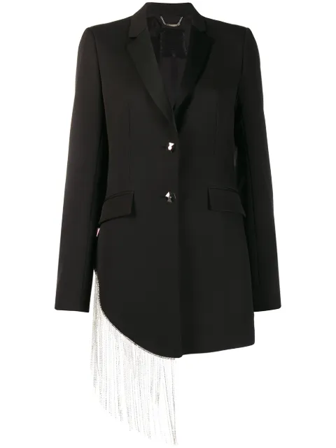Philipp Plein crystal fringe blazer Black F19CWRF0246PTE003N
