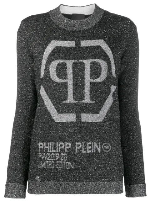 Philipp Plein logo lurex jumper Black F19CWKO0201PTE003N