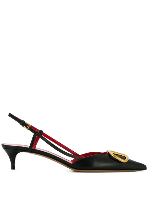 Valentino Garavani VLogo signature calfskin slingback pump 40mm / 16 in Black WS0Q70DSH