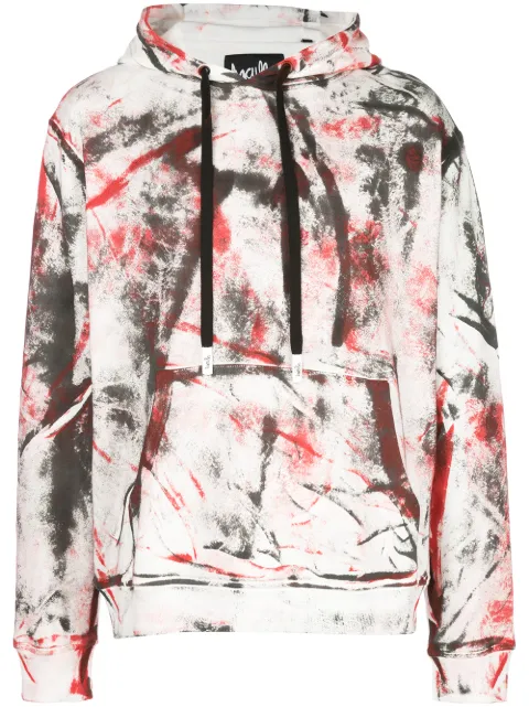 Haculla hand painted hoodie Red HA08AIKH41A
