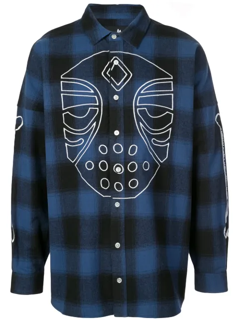 Haculla Masked plaid shirt Blue HA08AIW08