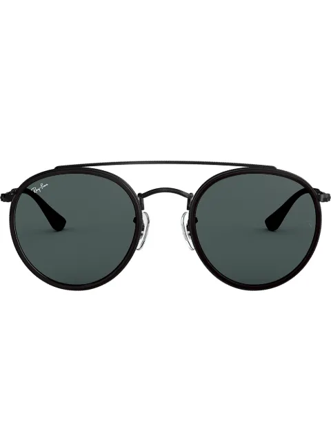 Ray-Ban RB3647 round double-bridge sunglasses Black RB3647N002R5