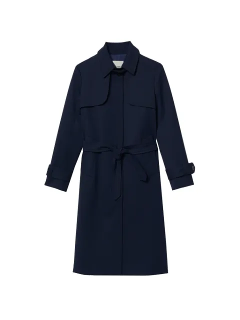 SANDRO trench coat with pleated inset Blue SFPOU00130