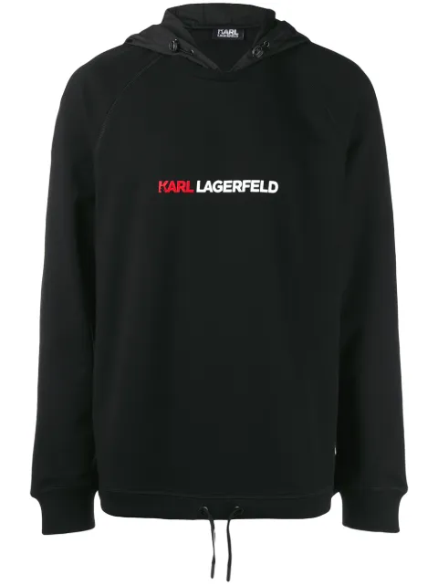 Karl Lagerfeld logo print hoodie Black 705007