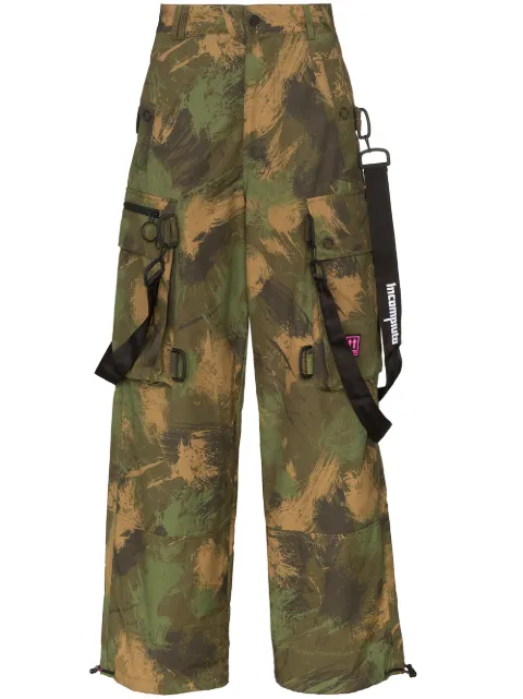 Off-White camouflage loose cargo trousers Green OMCF009E19A660189901