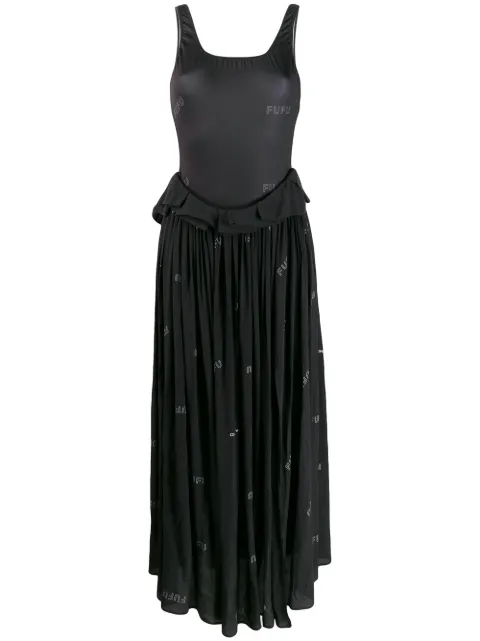 Natasha Zinko printed swimsuit maxi dress Black SS1911201