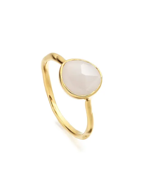 Monica Vinader Siren Stacking Moonstone ring Gold GPRGSTAKMOO