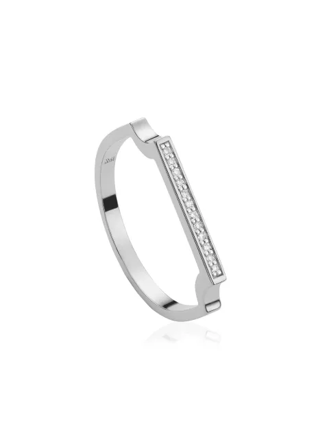 Monica Vinader Signature Thin Diamond ring Silver SSRGMVTRDIA
