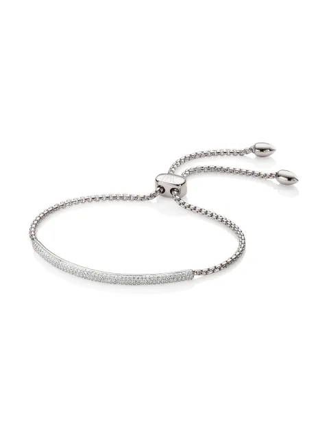 Monica Vinader Fiji Diamond Mini Bar bracelet Silver SSBMEPMBDIA