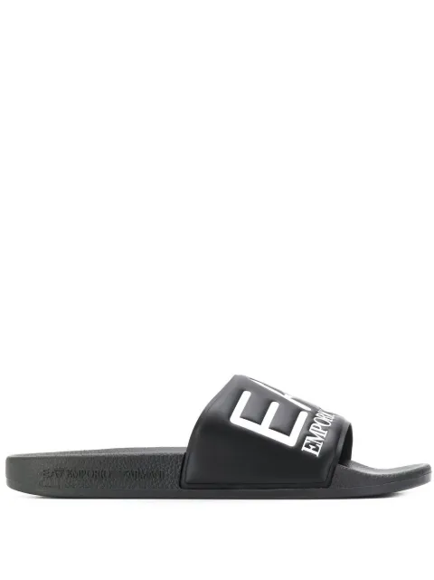 Ea7 Emporio Armani logo-embossed slides Black XCP001XCC22