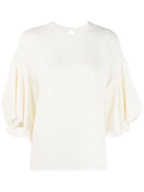 Valentino Garavani tulip sleeve blouse White BAE4101MH