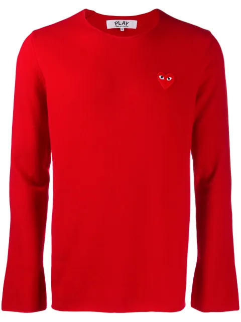 Comme Des Garçons Play appliqué heart sweater Red P1N068051