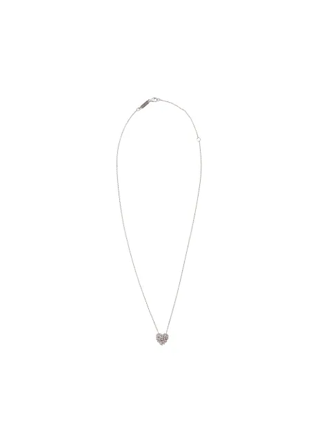 Suzanne Kalan 18kt white gold small angel diamond heart necklace Silver BAP275WG