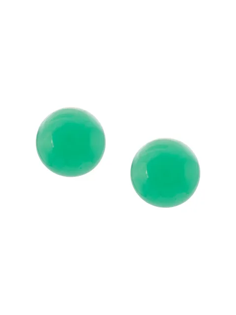 Irene Neuwirth 18kt yellow gold chrysoprase stud earrings Green E720CH