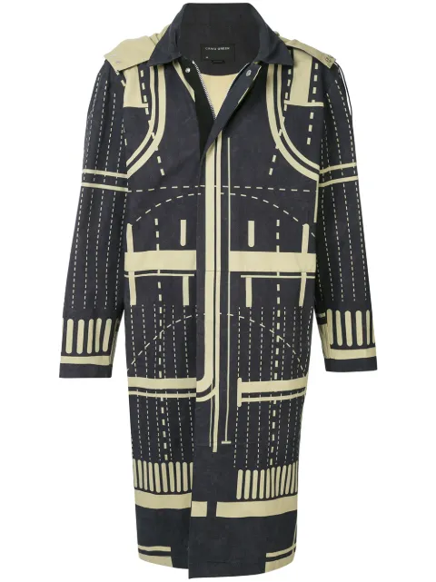 Craig Green graphic pattern coat Black CGSS19WOCO02