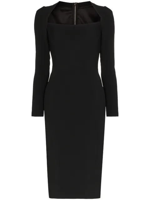 Dolce & Gabbana square-neck cady midi dress Black F6G3ITFURDV