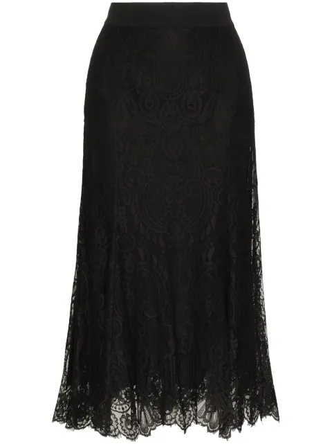 Dolce & Gabbana chantilly-lace maxi skirt Black F4BQ3TFLMUV