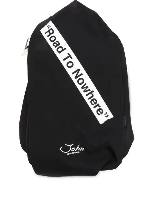 JohnUNDERCOVER road to nowhere print backpack Black JUW4B01