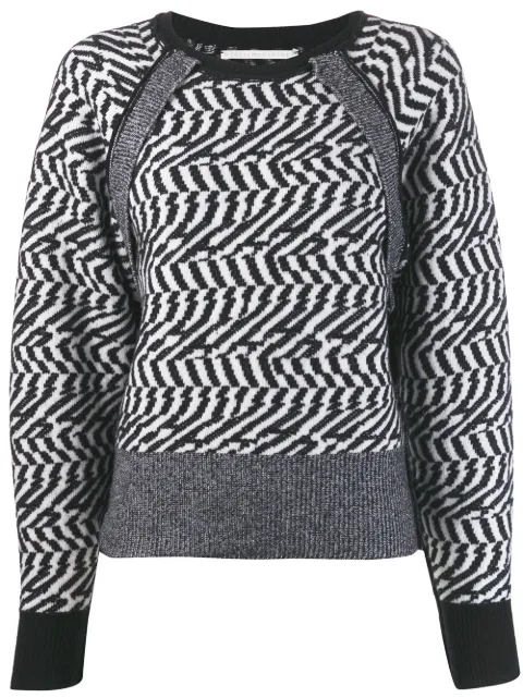 Stella McCartney herringbone glitch sweater Black 593525S2136