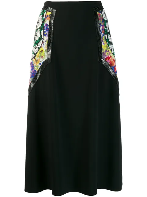 Stella McCartney floral panel midi skirt Black 593653SCA06