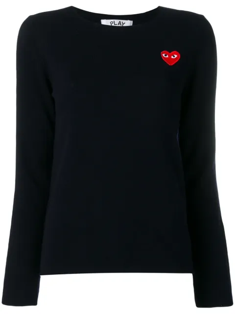 Comme Des Garçons Play heart-appliqué sweater Blue P1N067