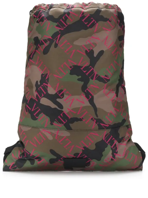 Valentino Garavani Camouflage drawstring backpack Green YB0760LPE