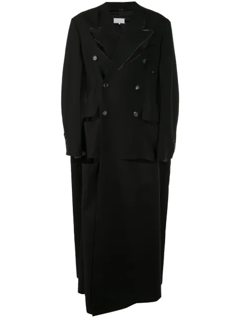 Maison Margiela deconstructed double-breasted raw coat Black S29AA0193S35921
