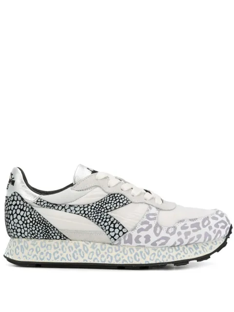 Diadora leopard print panelled sneakers White 201174741
