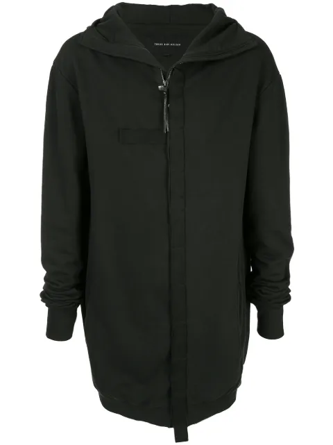 Tobias Birk Nielsen long zipped hoodie Black H65NOMONHAN