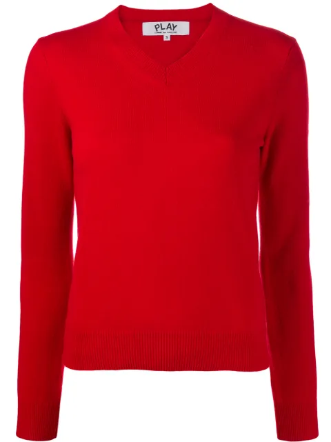 Comme Des Garçons Play classic knit sweater Red P1N039