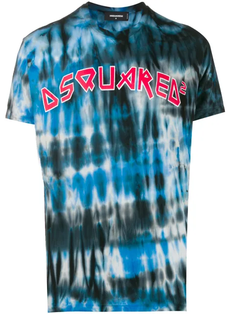 DSQUARED2 tie-dye logo print T-shirt Blue S71GD0835S21600