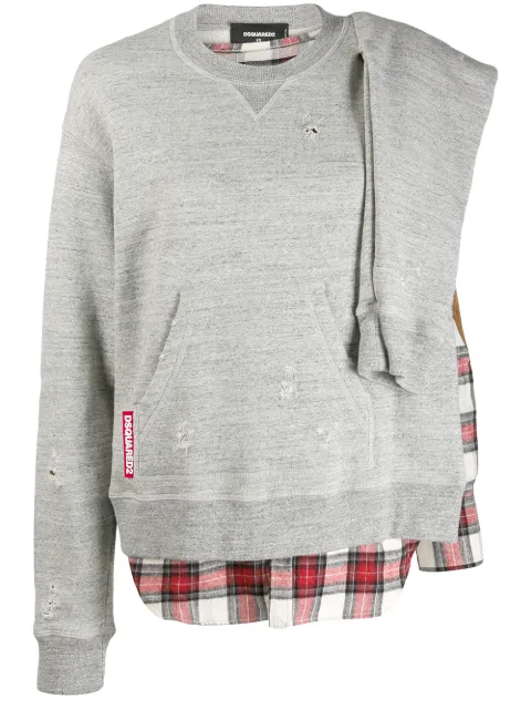 DSQUARED2 check detail sweatshirt Grey S75GU0239S25148
