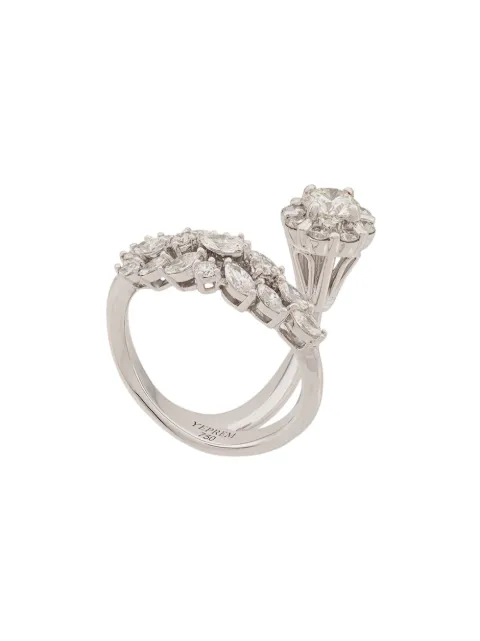 Yeprem 18kt white gold diamond cluster ring Silver RI2361