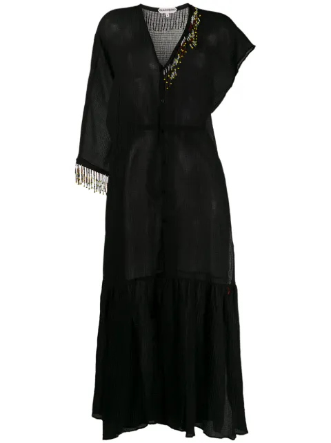 Giacobino bead embellished shirt dress Black GBS19505