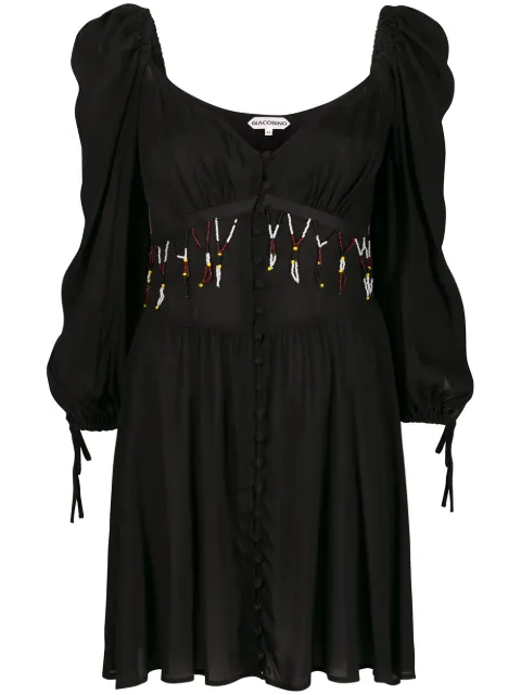Giacobino bead detail dress Black GBS19401